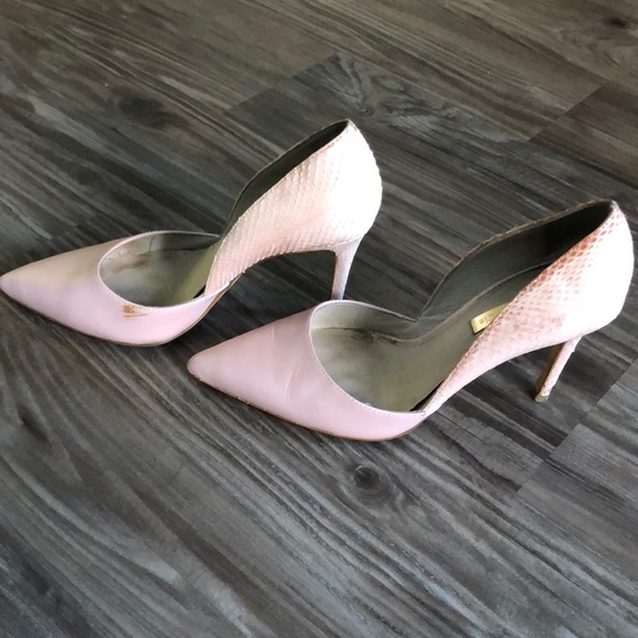 Louise et Cie pink leather/reptile skin pumps - Picture 2 of 6