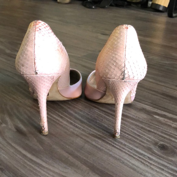 Louise et Cie pink leather/reptile skin pumps - Picture 3 of 6