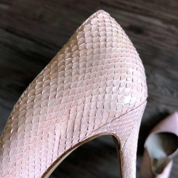Louise et Cie pink leather/reptile skin pumps - Picture 5 of 6