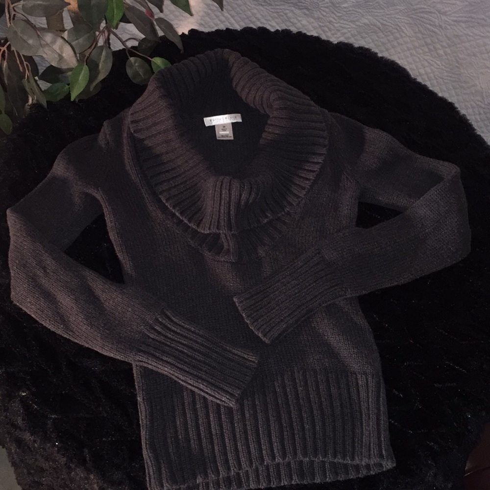 WHBM Slate Grew Cowl Neck Sweater Size XS