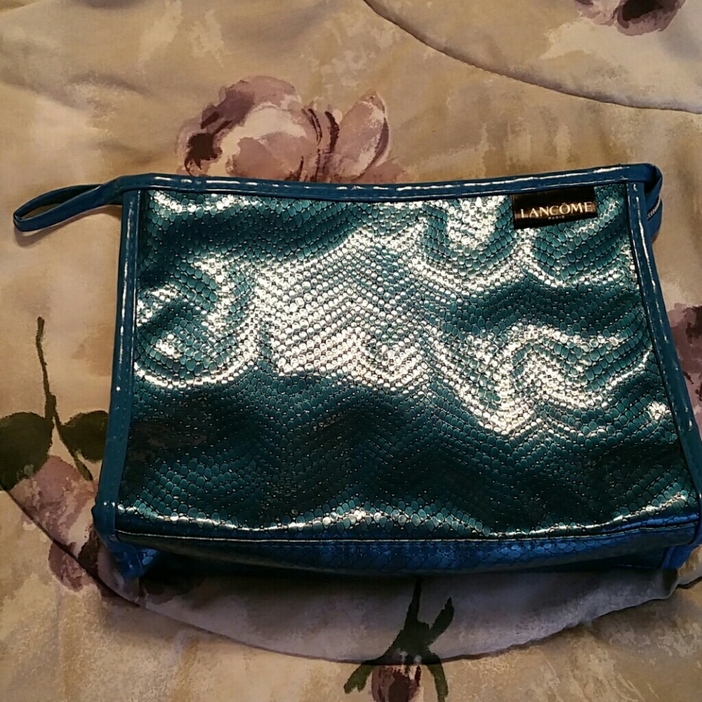 Cool Blue Lancome Cosmetic Bag