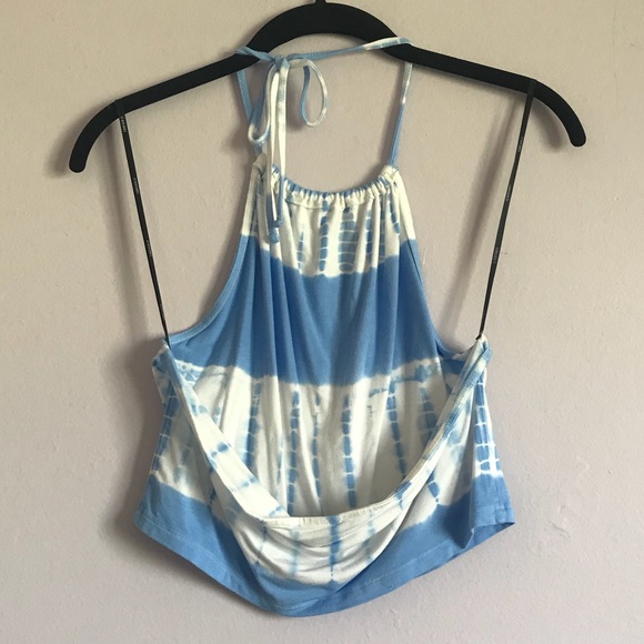 blue and white crop top tank - Picture 2 of 3