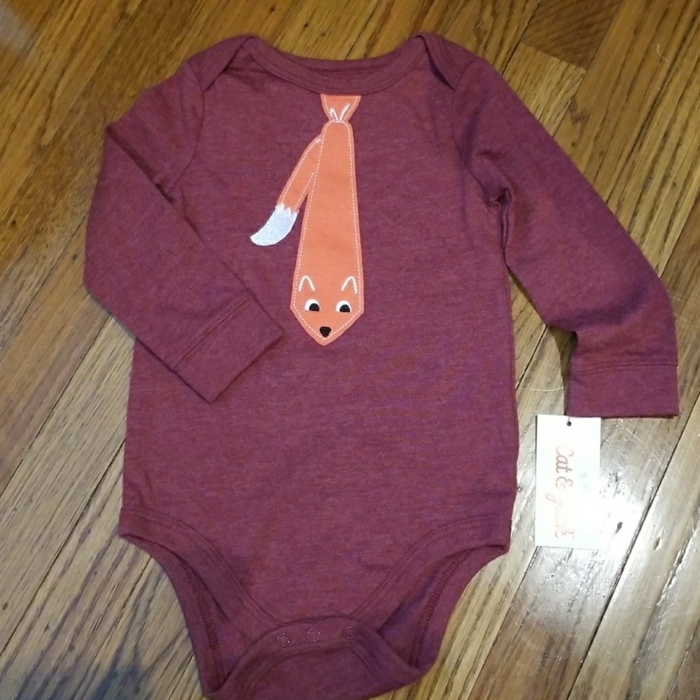 Cat & Jack Onesie with Fox Tie applique