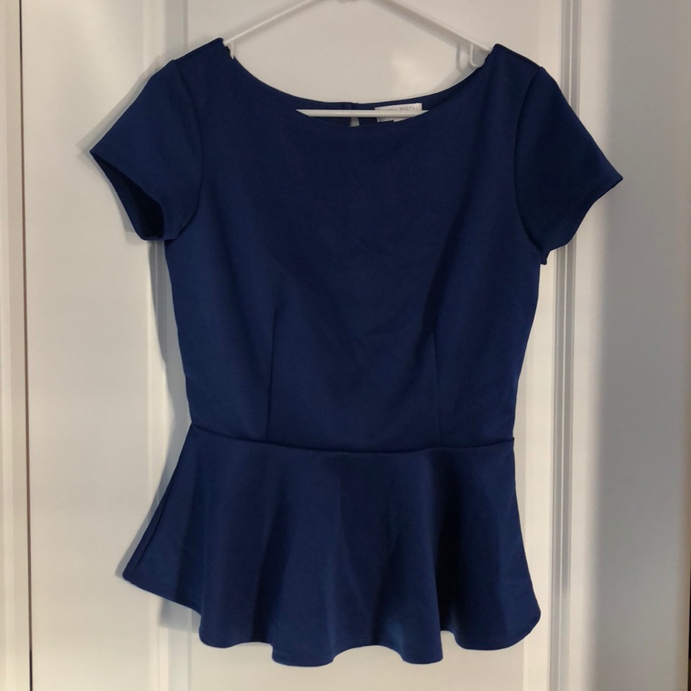 Navy peplum shirt