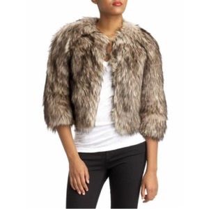 Michael Kors cropped faux fur jacket
