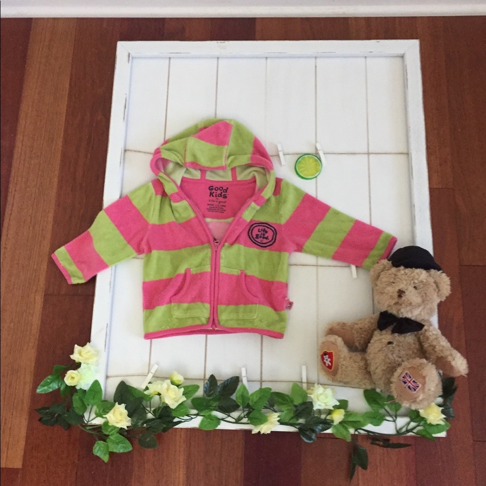 Life is Good pink/green hoodie