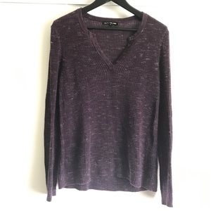 Rag & Bone Jean Purple Long Sleeve Thermal Knit
