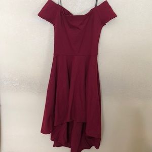 Red hi-low dress