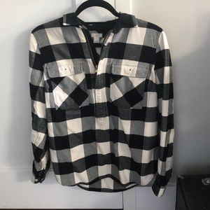 JCREW FLANNEL QUARTER ZIP