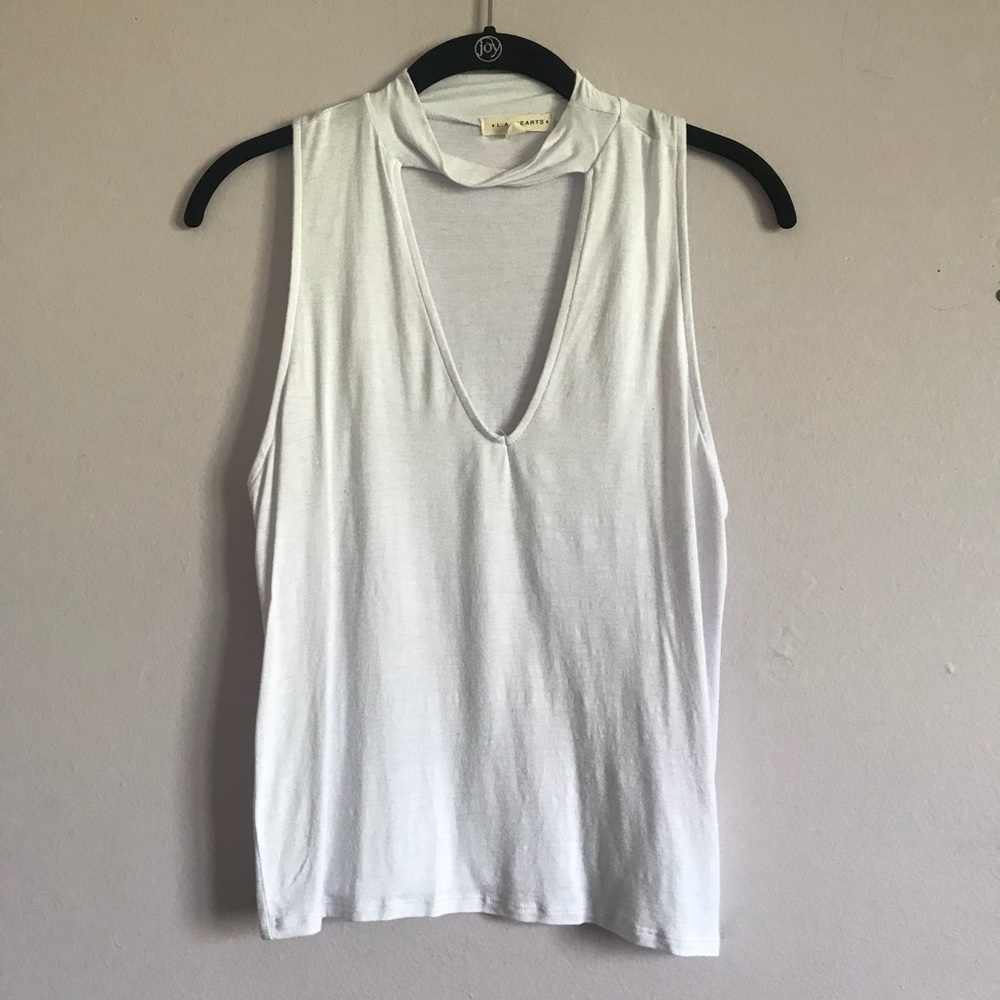 white blouse with a deep neck line