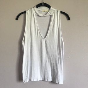 white blouse with a deep neck line