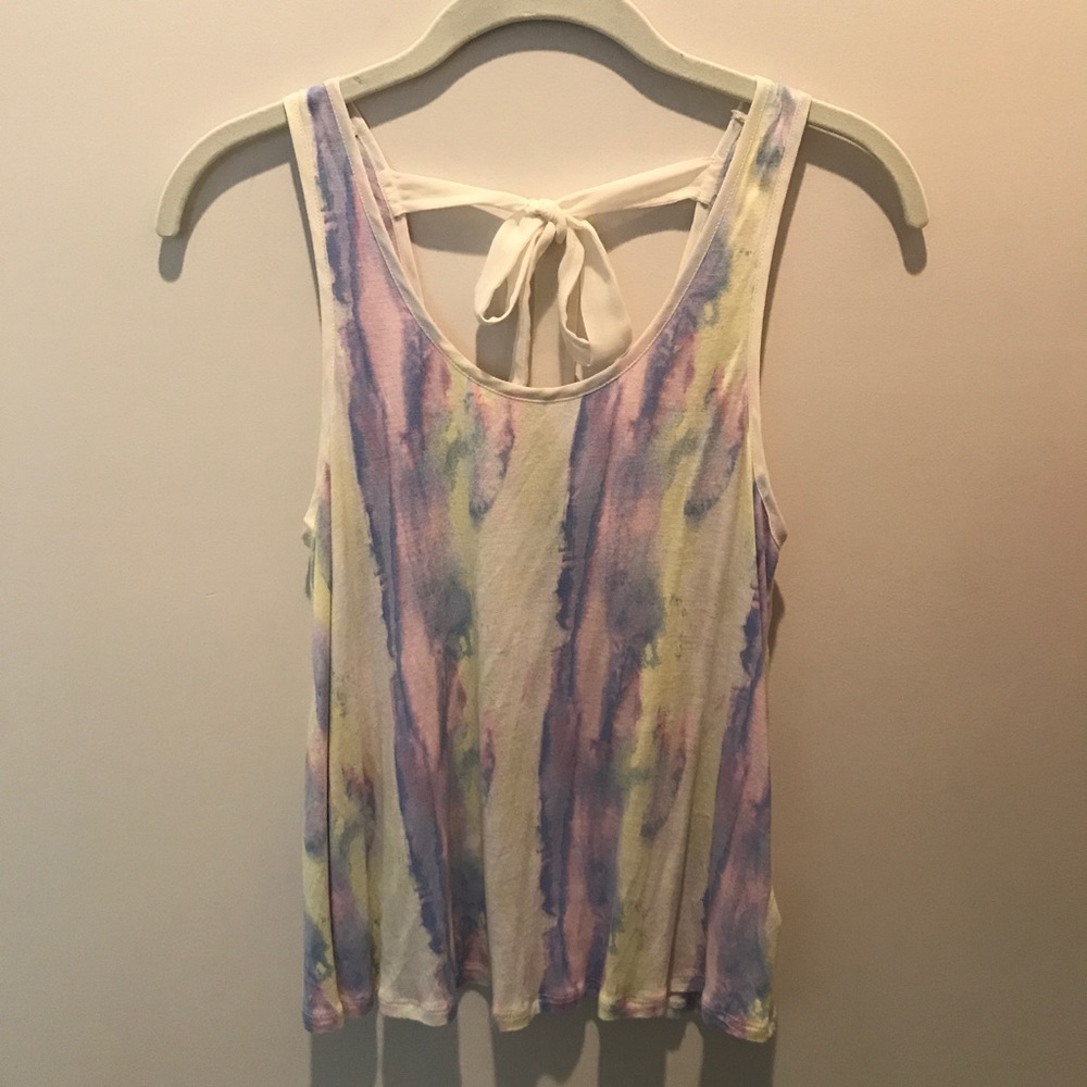 Pastel, Tie-dye print, tie-back tank