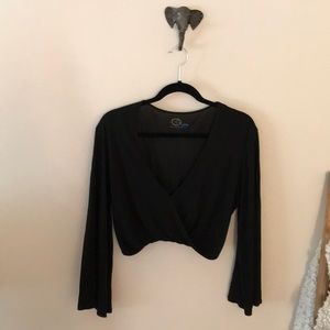 Planet Blue soft cropped faux wrap