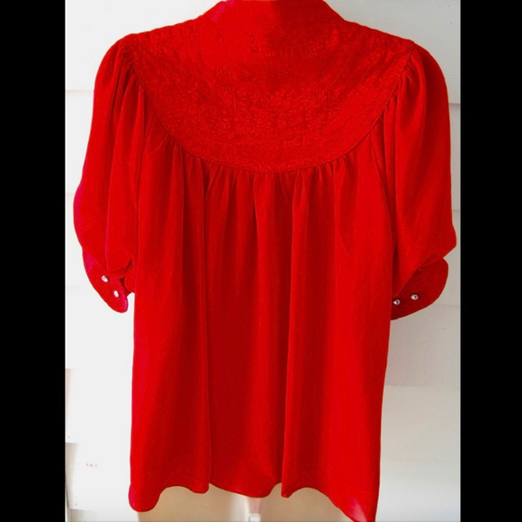 Moulinette Soeurs Colline Blouse Anthropologie Red - Picture 3 of 7