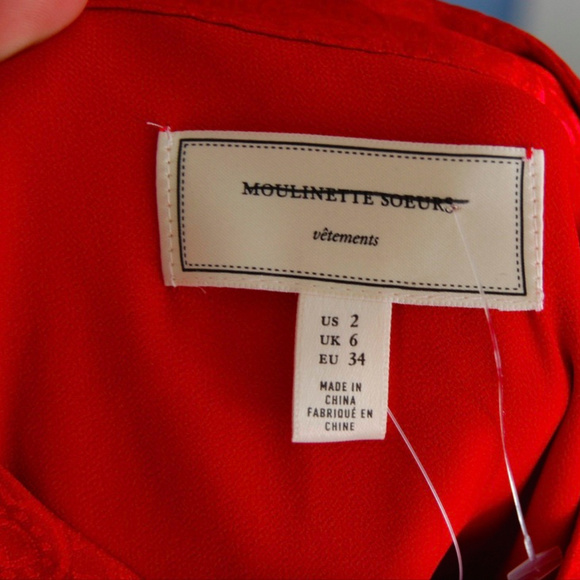 Moulinette Soeurs Colline Blouse Anthropologie Red - Picture 5 of 7