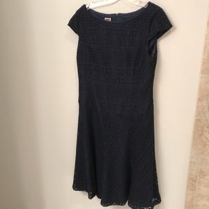 Anne Klein NWT drop waist a-line dress navy lace