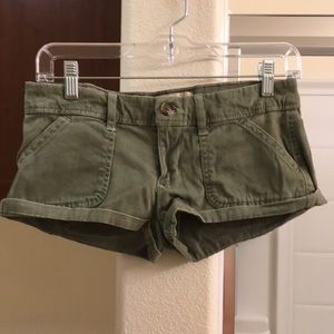 Hollister green soft shorts size 1