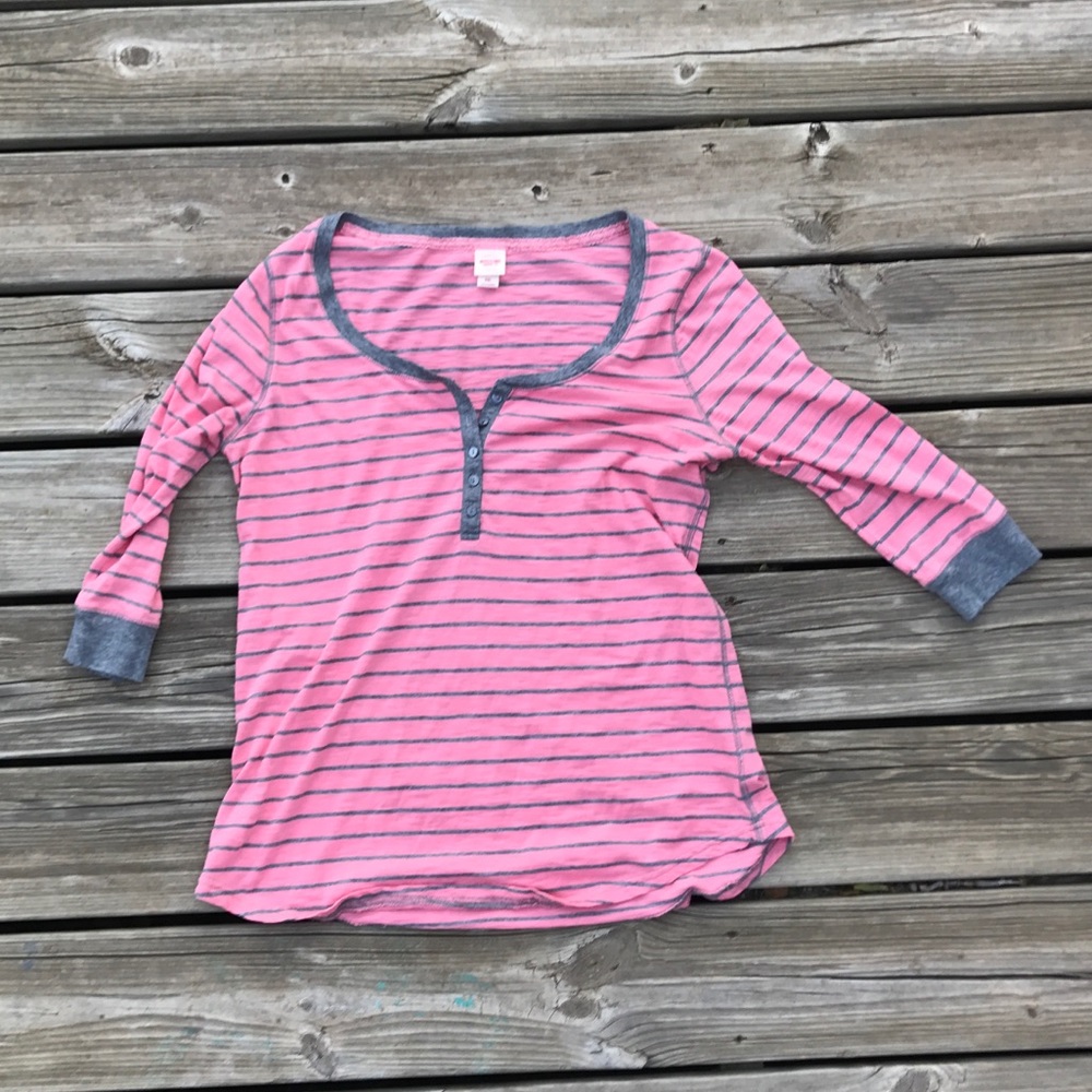 Mossimo Pink and Grey Striped Top