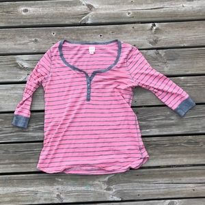 Mossimo Pink and Grey Striped Top