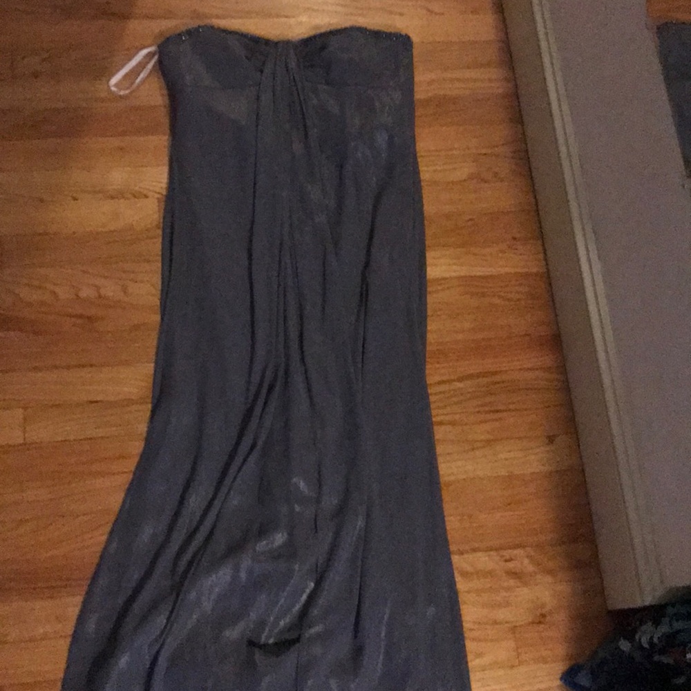 Pewter Floor Length Formal Dress