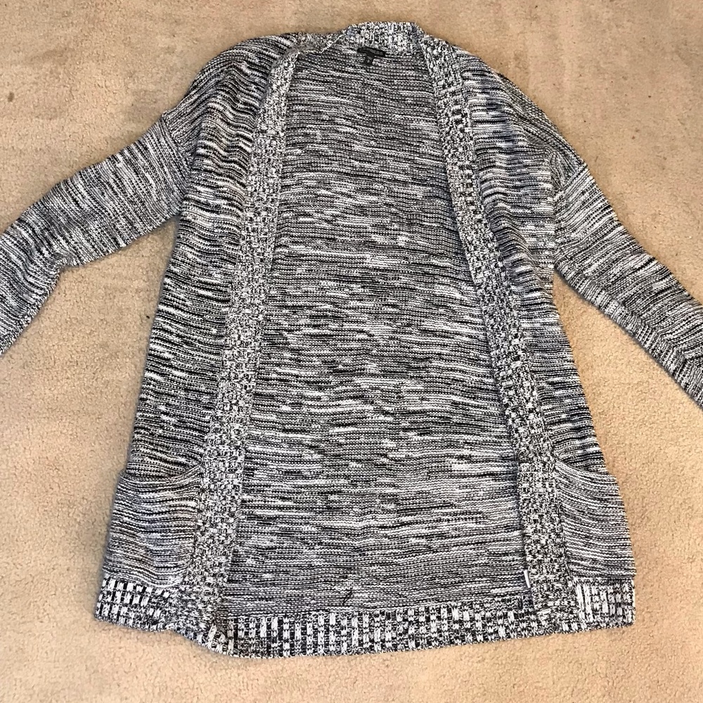 Express Black and White Marled Cardigan