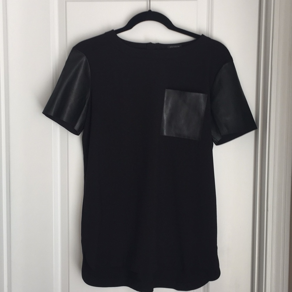 Black leather blouse