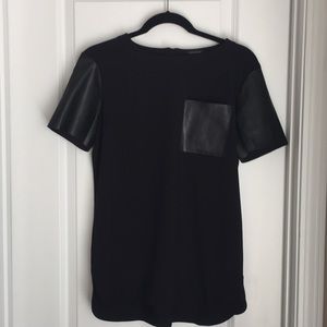 Black leather blouse