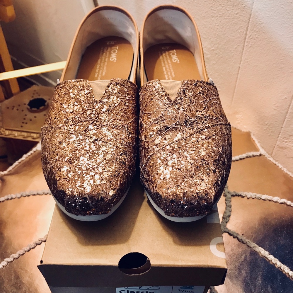 Toms - Rose Gold Lace Glitz
