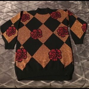 Dana Scott Christmas Sweater Black, Copper, & Red