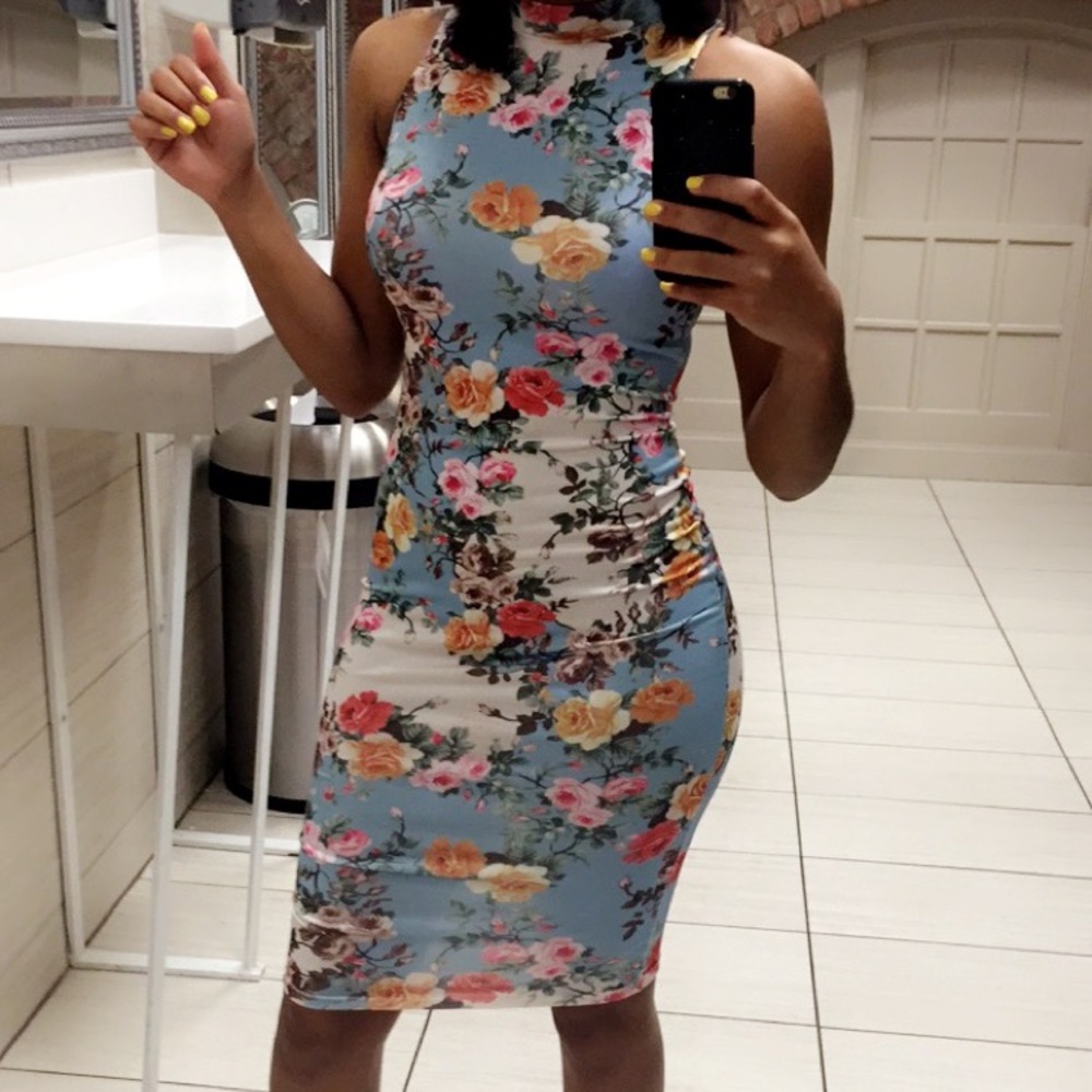 Asos floral body-con dress