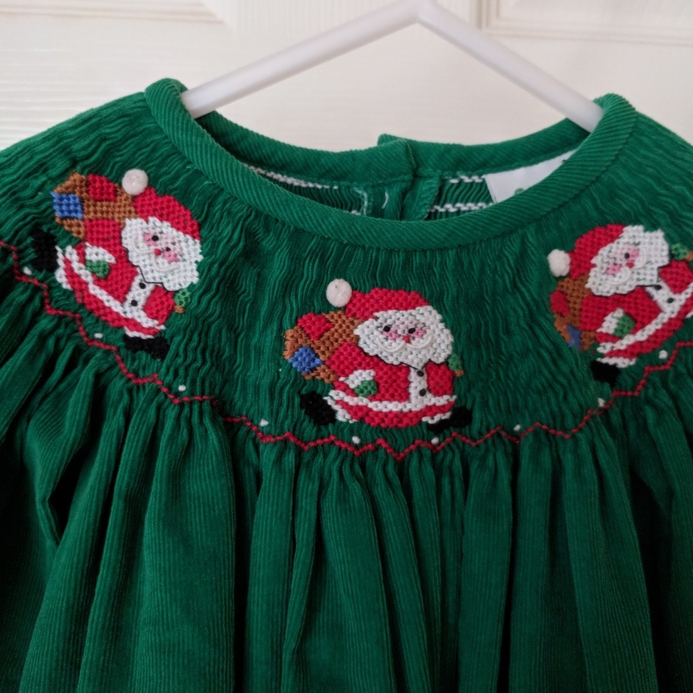 ** SOLD ** Zuccini Santa Smocked Dress