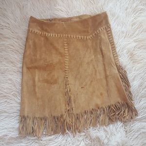 Arden B suede skirt with fringe size 6