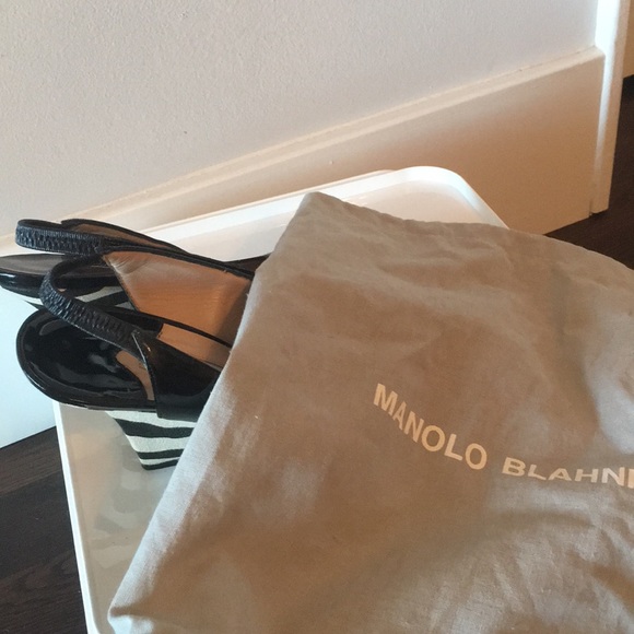 Manolo blahnik zebra black patent leather wedges - Picture 7 of 7