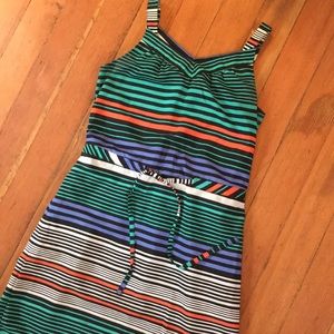 Colorful striped dress w/ asymmetrical skirt (XS)