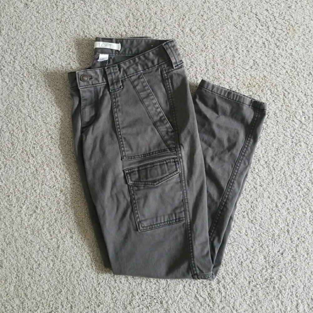 Loft grey marisa cargo jeans