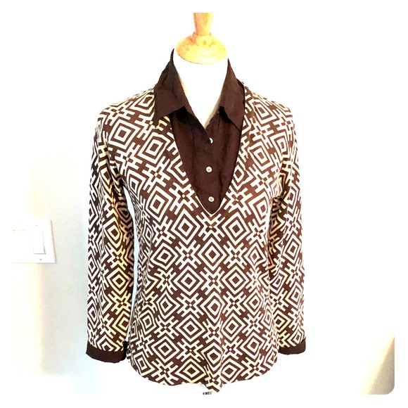 Tory Burch sweater L with shirt insert - Picture 1 of 6