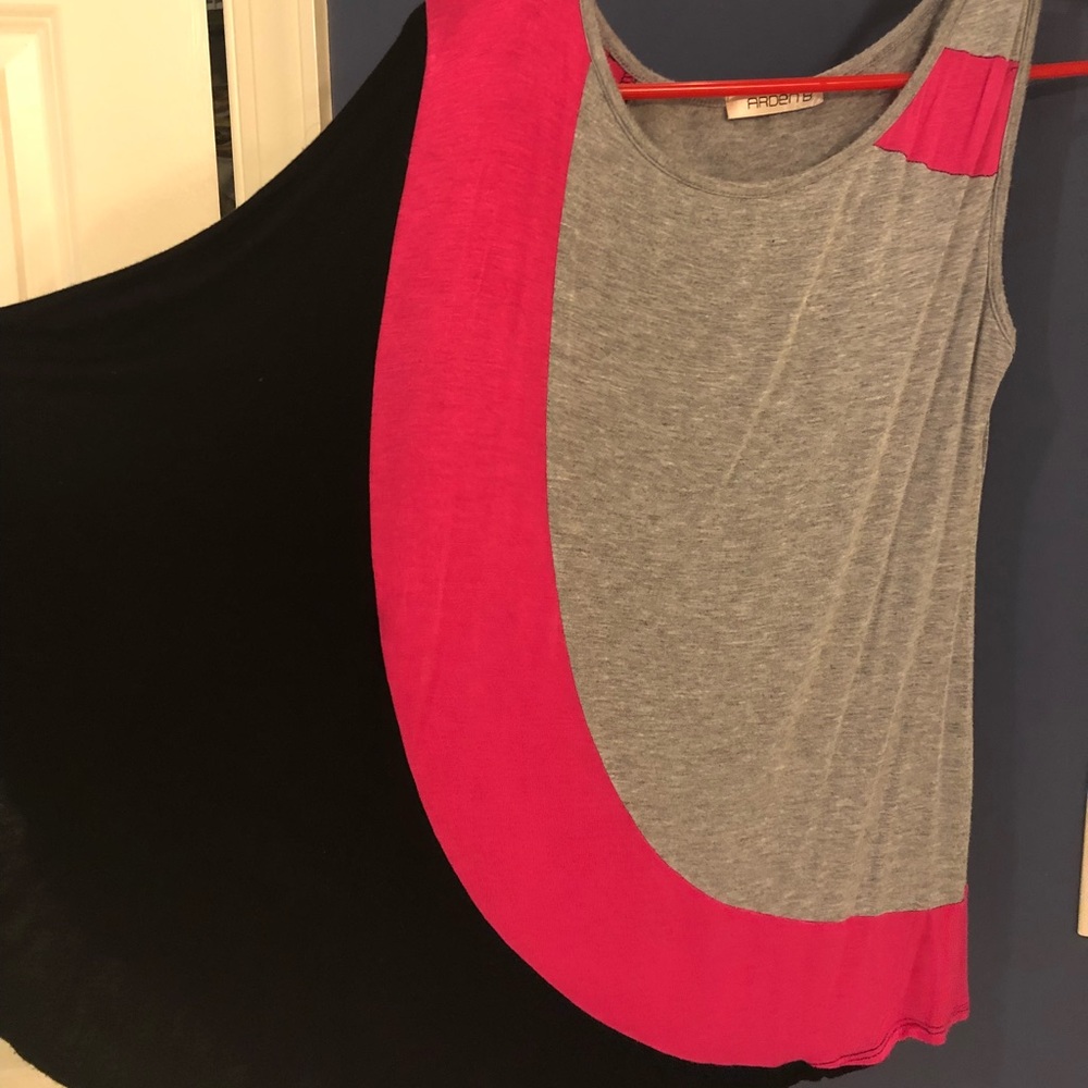Arden B. Top with one sleeve and one sleeveless