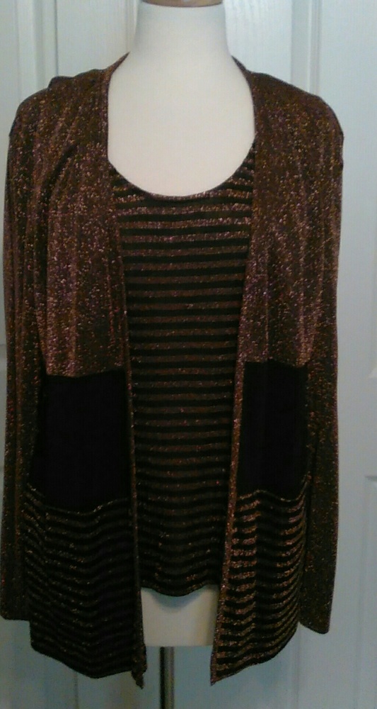 Gold and black evening blouse