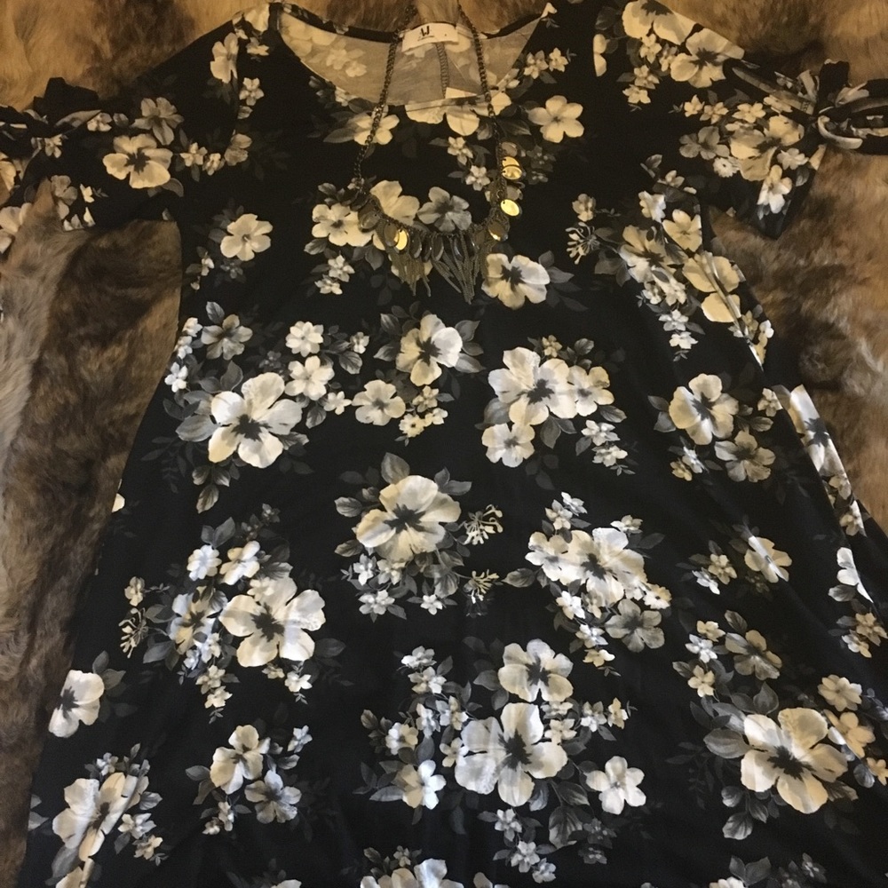 Black and white floral tunic by Amelia James