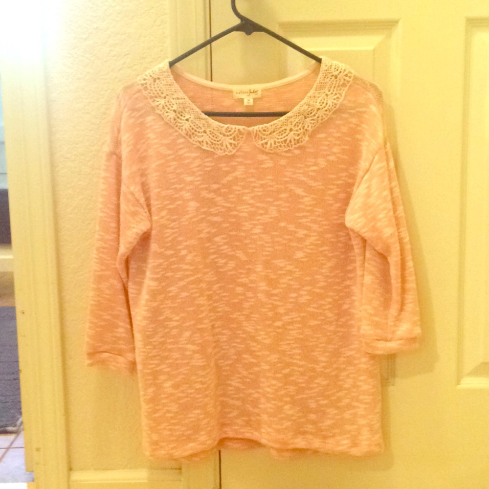 NWOT. Maison Jules Peach and cream 3/4 sleeve