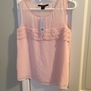 French connection petal pink sparkle top NWT s 8