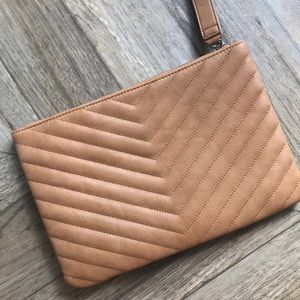 PRICED TO SELL! Oversized camel colored wristlet
