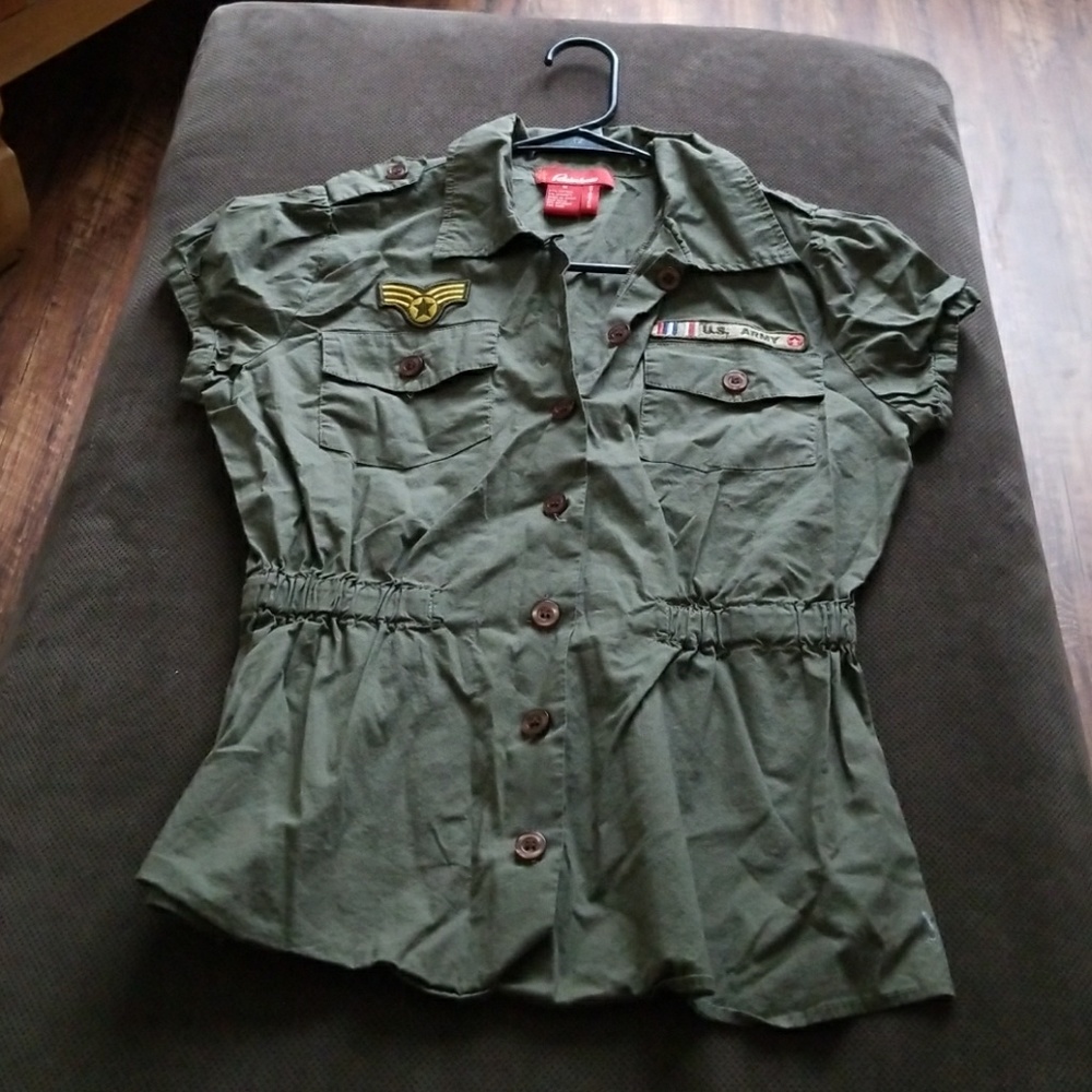 Army Green button up.