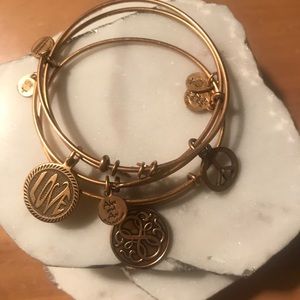 Set of 3 - Alex and Ani gold bracelets