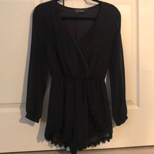 Black Long Sleeve Romper