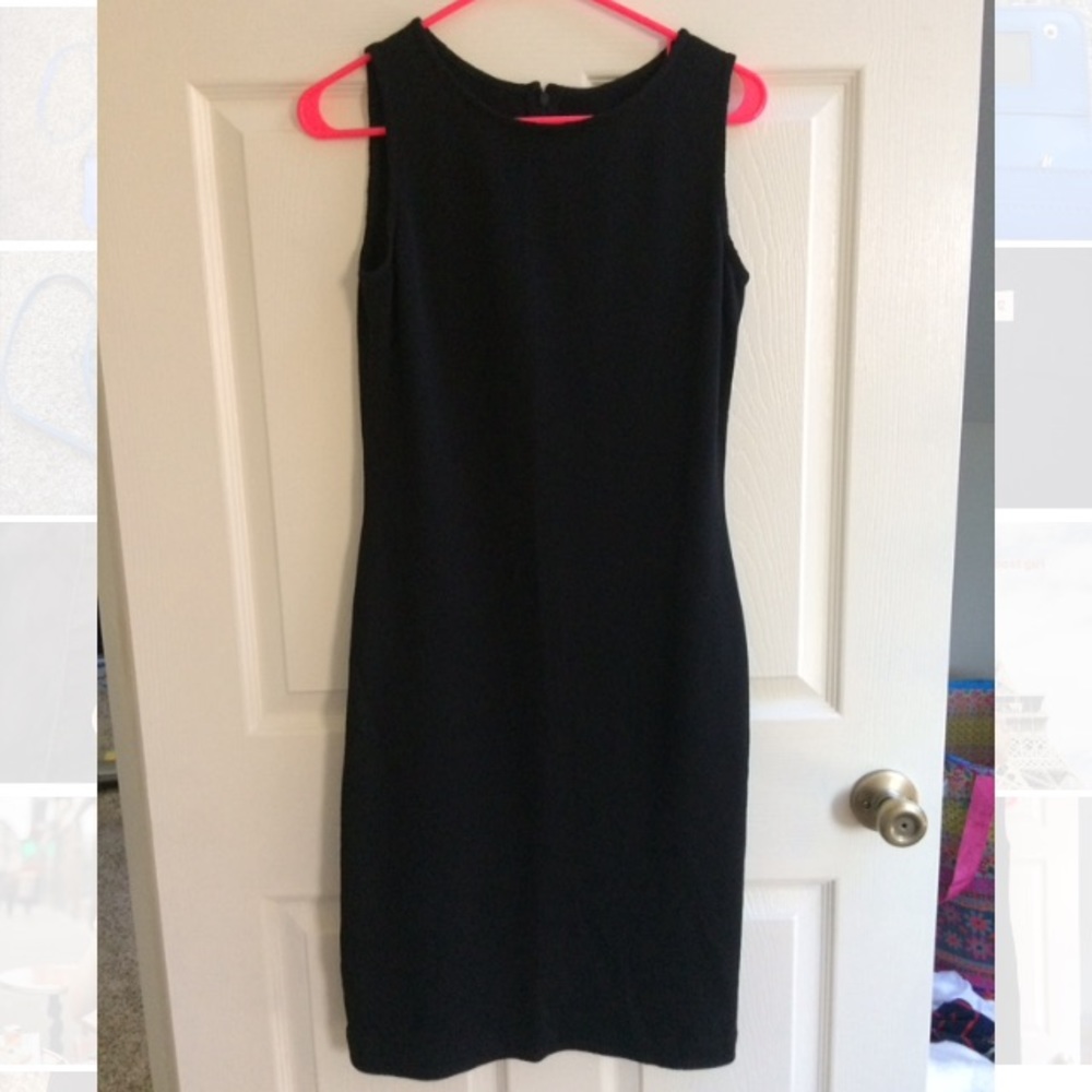 St John Caviar Black Knit Sleeveless Dress