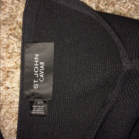 St John Caviar Black Knit Sleeveless Dress - Picture 3 of 3