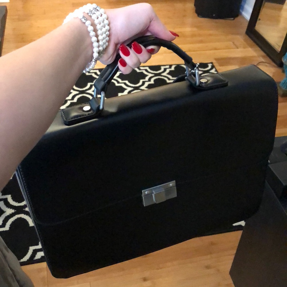 Black imitation leather breifcase
