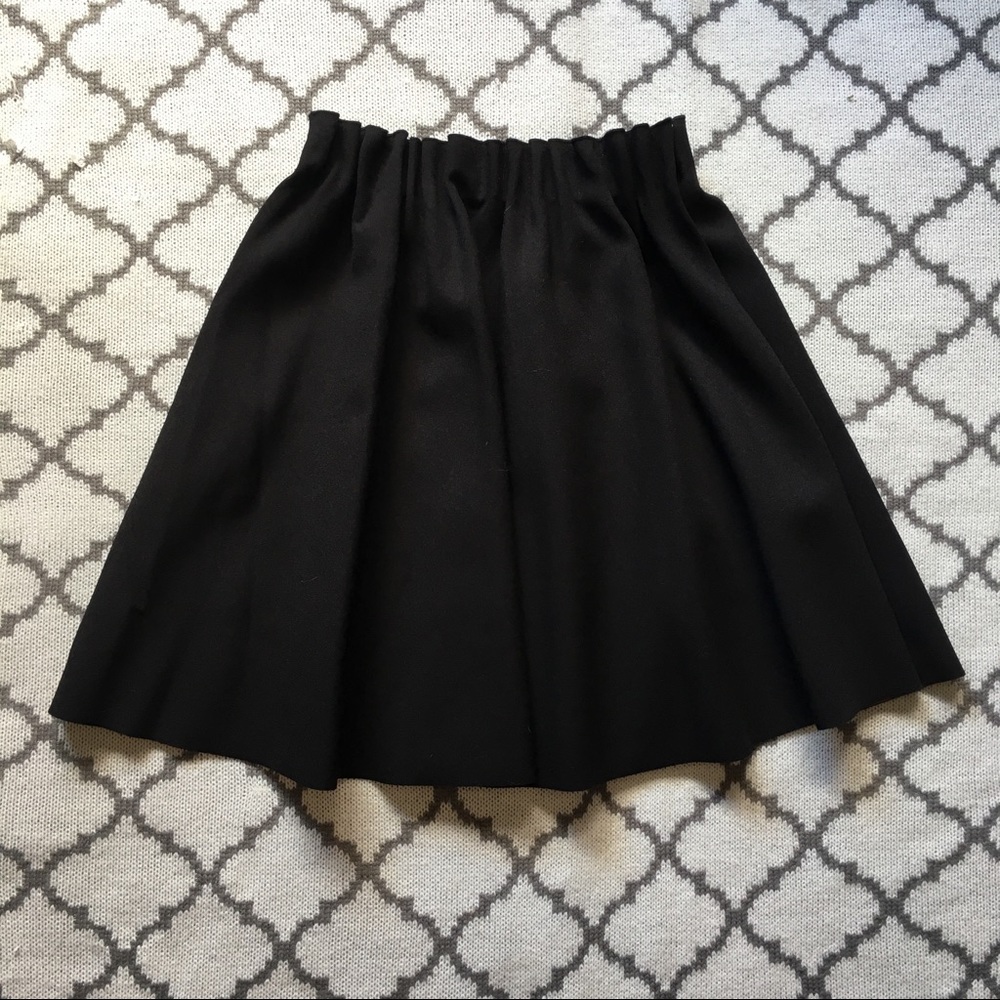 Zara Doubleface Crepe Skirt with Gathered Waist
