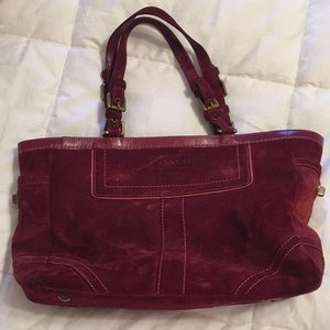 Suede COACH bag
